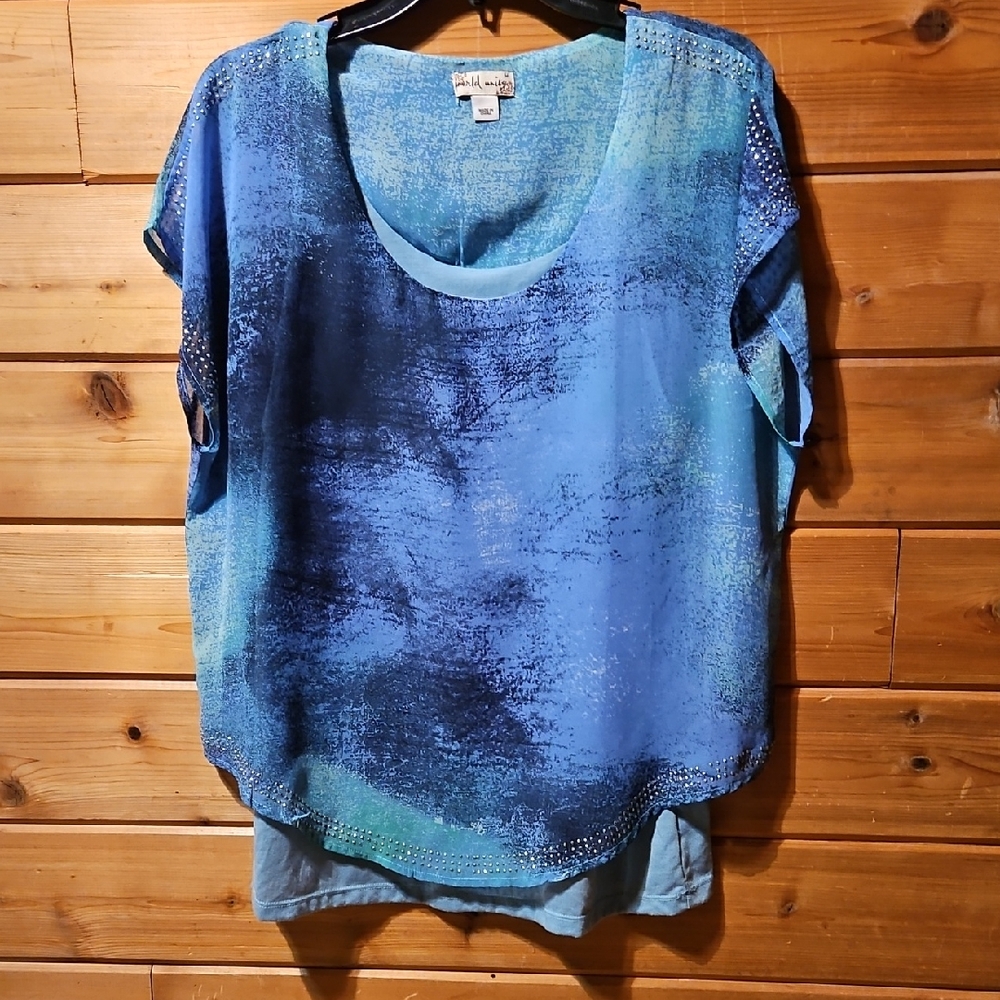 World Unity | Shimmer Rhinestud Chiffon Lined | Size: Medium